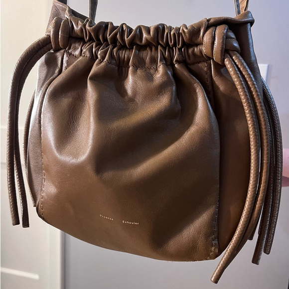 SOLD Proenza Schouler Brown Leather Drawstring Bucket Bag - Picture 3 of 11